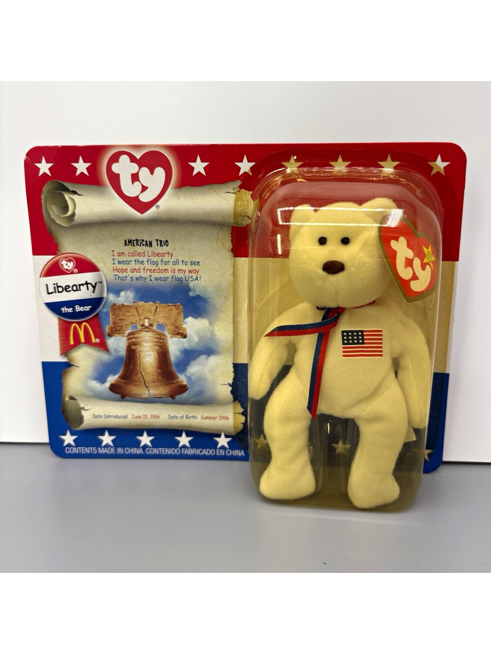 Ty Beanie Babies Liberty the Bear McDonald’s Teenie Beanie Baby 1996